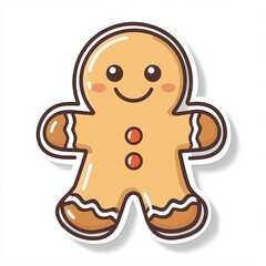 Obraz premium gingerbread pastel outline icon korean soft, white background
