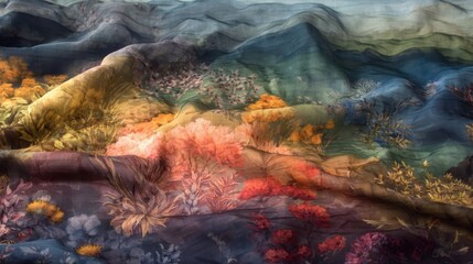 Moodboard collage with warm to neutral color transitions and modern aesthetic, Designer’s workspace surrounded by sketches, fabric swatches, and concept art, Minimal creative studio space filled with 