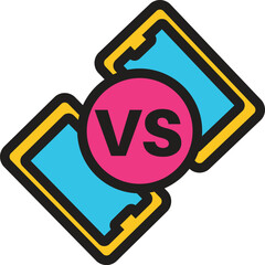 Smartphone Versus Battle Concept - Two Devices Facing Off With A VS Symbol Overlay