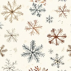 muted tone snowflakes soft korean minimal, white background
