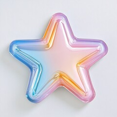 soft pastel star outline minimal, white background