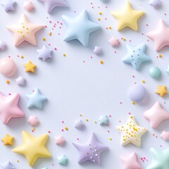 clean star-and-dot minimal arrangement pastel, white background