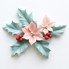 pastel holly trio cute korean minimal, white background