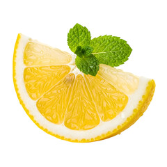 Lemon Slice with Mint Leaf