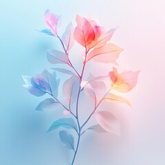 pastel ornament soft glow korean minimal, white background