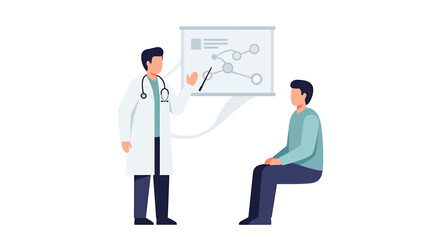 Doctor Explaining Diagnosis to Patient with Diagram.