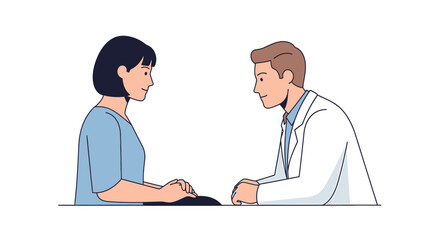 Fototapeta premium Doctor Consults with Patient in Medical Office Setting.
