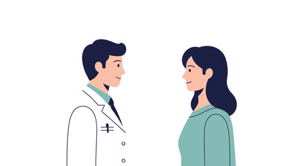 Fototapeta premium Doctor and Patient Face to Face Consultation Illustration.