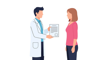 Doctor Explaining Test Results to Patient in Consultation.