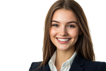 Woman with straight hair smiling warmly
