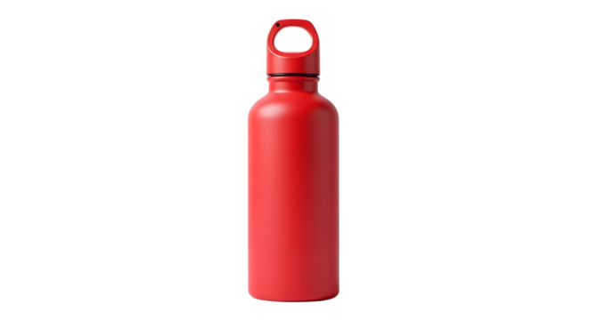 Red Metal Water Bottle Mockup Set for Branding and Product Design