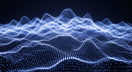 Abstract Blue Particle Waveform A Dynamic Visualization of Data and Sound