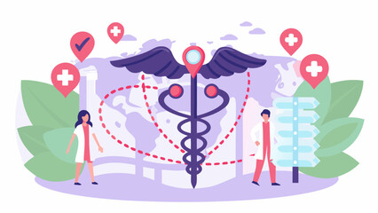 Global healthcare network connecting medical professionals and services across the world
