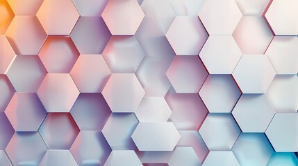 Hexagonal Pattern Abstract Background with Gradient Lighting and Shadows.