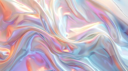 Flowing Iridescent Liquid Silk in Pastel Hues.