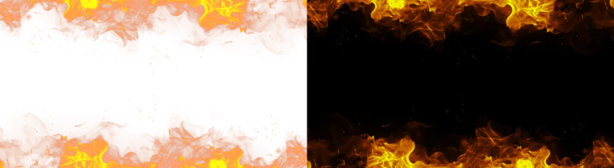 Fototapeten Feuer & Flamme PNG image of Dynamic fire background with intense flames creating a striking border effect perfect for graphic design projects and adding a fiery touch to visuals on transparent background  © towsif