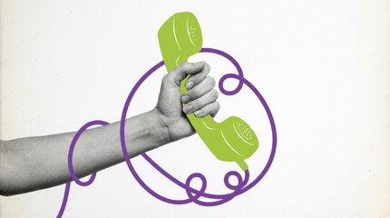 Grab their attention with a retro telephone in hand ready to connect