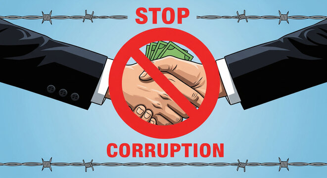 Demand ethical governance and fight corruption with this powerful symbol of integrity and accountability, conveying a message of zero tolerance for bribery