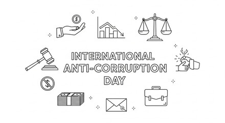 Promote ethics with this International Anti-Corruption Day design, ideal for campaigns, social media, and educational materials fighting fraud and bribery for a better world