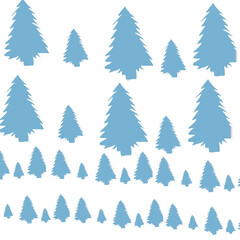 Obraz premium Pattern of light blue evergreen trees on a black background