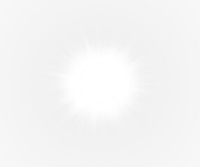 Bright White PNG Overlay with Light Burst Effect on transparent background