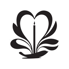 Candle Flame Amidst Elegant Petals Symbol of Serenity, Light, and Spiritual Reflection.