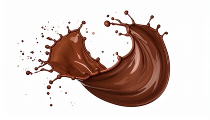 Chocolate splash crown on white