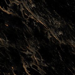 Dramatic Black Marble Stone Texture with Gold Veins