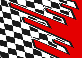 Abstract background with geometric line and checkered flag pattern