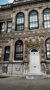Historic and ancient building fa&ccedil;ade.
Stucco moldings on the walls of an ancient building.
Ancient architecture and design.
Exterior of an ancient estate.