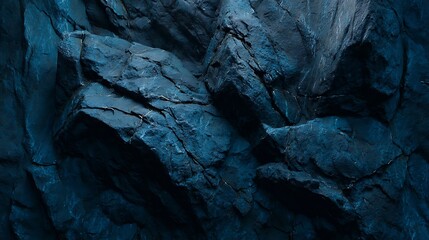 Majestic Close-Up of Jagged Bluish Rock Surface with Deep Crevices and Dramatic Texture for Nature and Geology Inspiration