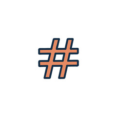 Obraz premium Stylized representation featuring a distinctive visual rendering of hashtag symbol within digital