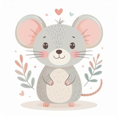 cartoon moose, minimalist flat hand-drawn lines, muted pastel colors, kids illustration style, white background