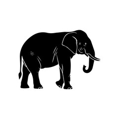 Striking elephant silhouette illustration captures the wild's iconic grace