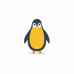 Fototapeta premium Adorable happy cartoon penguin character illustration in a simple flat vector design