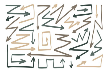 Collection of Doodle Style Arrows in Neutral Colors