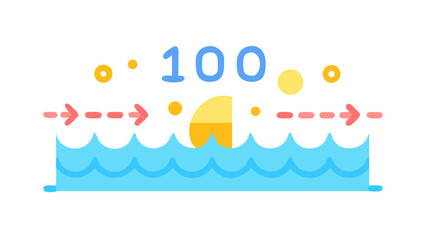 Icon representing water boiling to 100 degrees Celsius