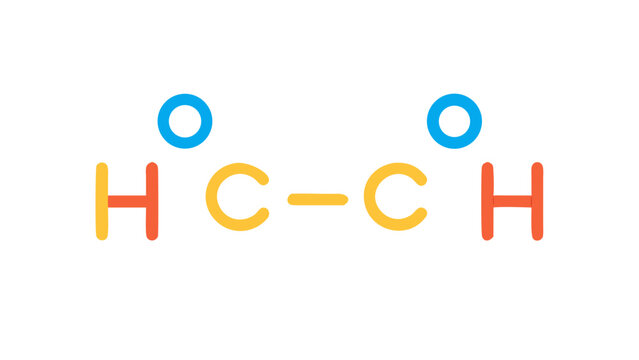 A Colorful Ethane Molecule Illustration in a Minimalist Design