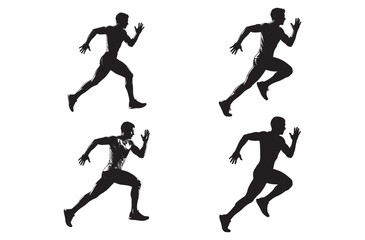 Running Athlete Silhouette sheet Vector Icon Illustration 