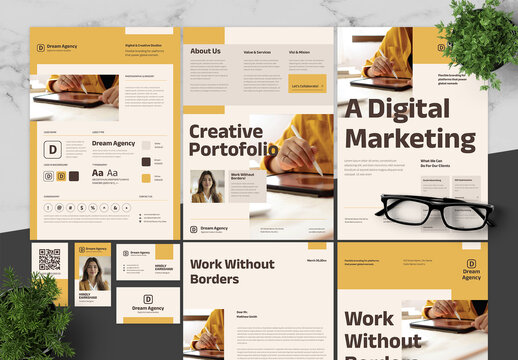 Yellow And Brown Brand Guidline Studios Agency