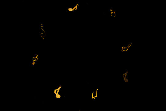 Floating musical symbols in space