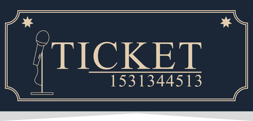 Minimalist Concert Ticket – Dark Blue Vintage Admission Pass