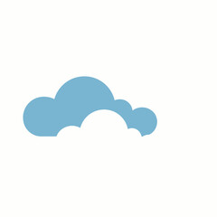 Simple and stylized light blue cloud graphic illustration representing weather, sky, or digital data storage concept, suitable for modern UI/UX design or technology-related projects