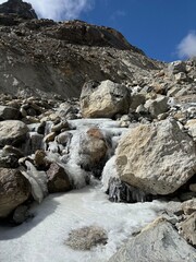 rozen River at Cho La Pass Glacier, Nepal