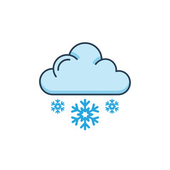 Cloud with Snowflakes A Simple Weather Icon Illustrating Winter Precipitation
