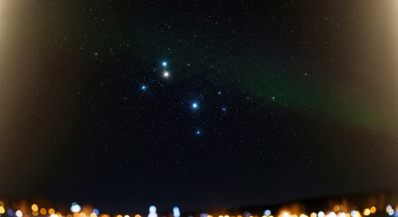 The pleiades star cluster illuminates the night sky