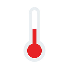 Simple weather thermometer icon showing warm temperature, used for measuring heat, fever, and climate conditions