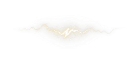 Gold Lightning PNG with Transparent Overlay Effect on transparent background