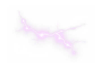 Purple Lightning PNG Overlay with Spark and Glow on transparent background