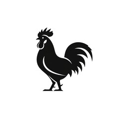 【Animals Icons – Basic】Rooster Silhouette Logo | シンプルで力強いニワトリのシルエットロゴ